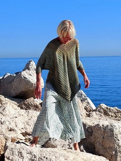 "Happy Tunika" mit Zacken, alle Größen, von oben nach unten gehäkelt