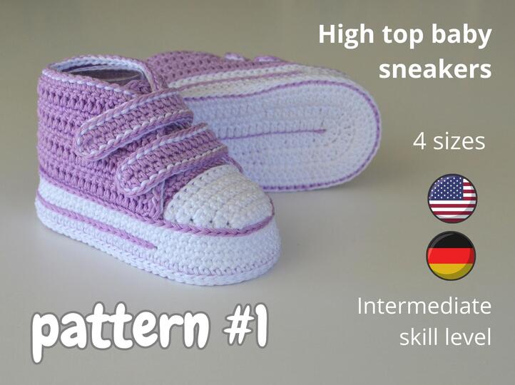 Crochet pattern bundle Baby sneakers and lamb plush lovey, newborn gift S2