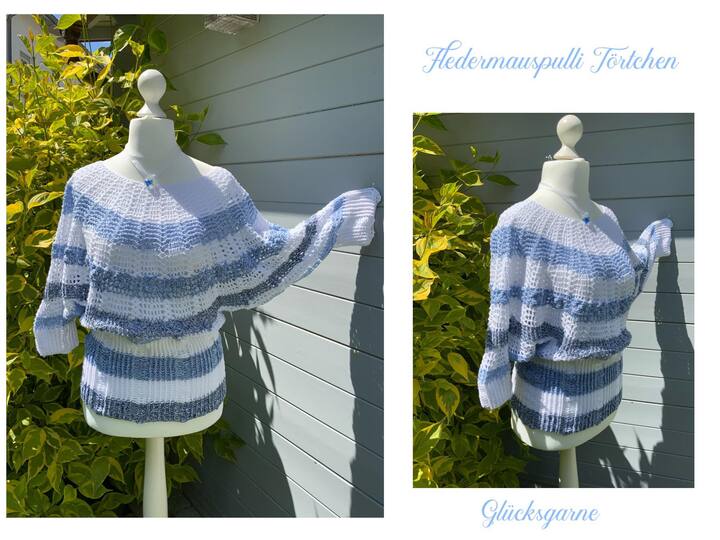 Häkelanleitung Fledermauspulli Törtchen