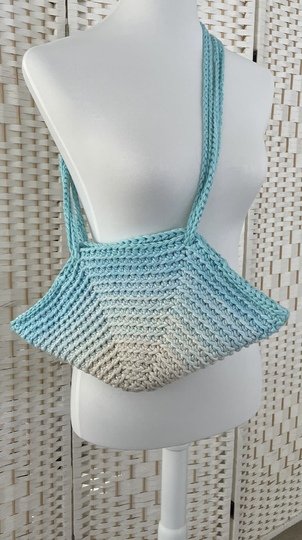 1-Bobbel-Muschel-Häkeltasche "Strandverliebt"