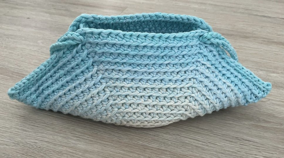 1-Bobbel-Muschel-Häkeltasche "Strandverliebt"