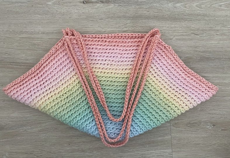 1-Bobbel-Muschel-Häkeltasche "Strandverliebt"