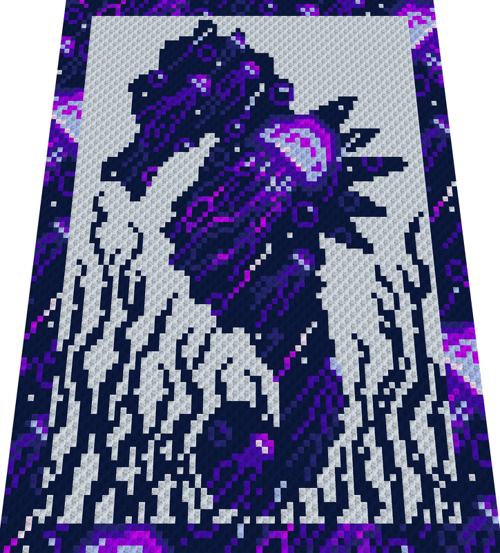 Häkelmuster * SEEPFERDCHEN SILHOUETTE * Grafik für Fm Decke - Bild 3