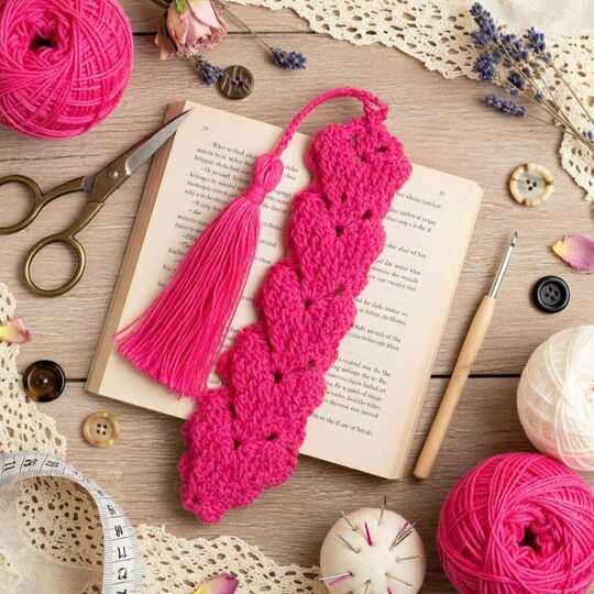 Crochet Heart Bookmark PDF + Video Tutorial (English Only)