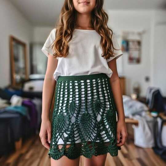A Crochet pineapple Skirt PDF Pattern