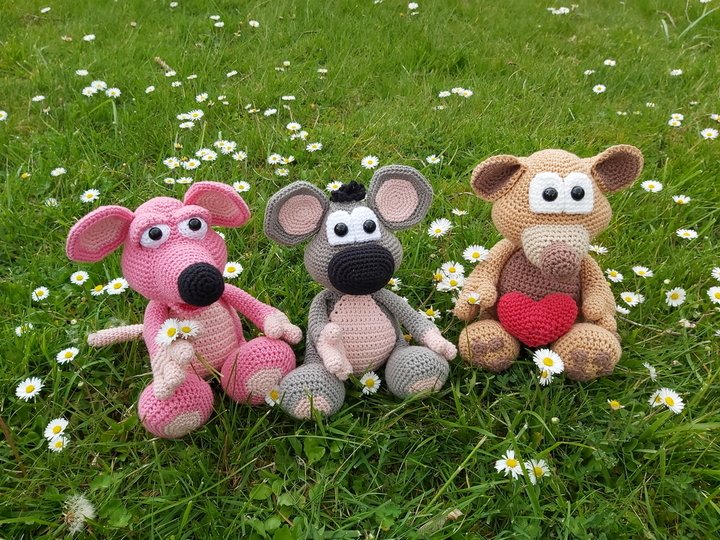 Mäusebande Set Häkelanleitungen - Drei Anleitungen ein Preis