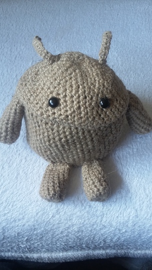 Häkelanleitung Korb mit Androidenkopf