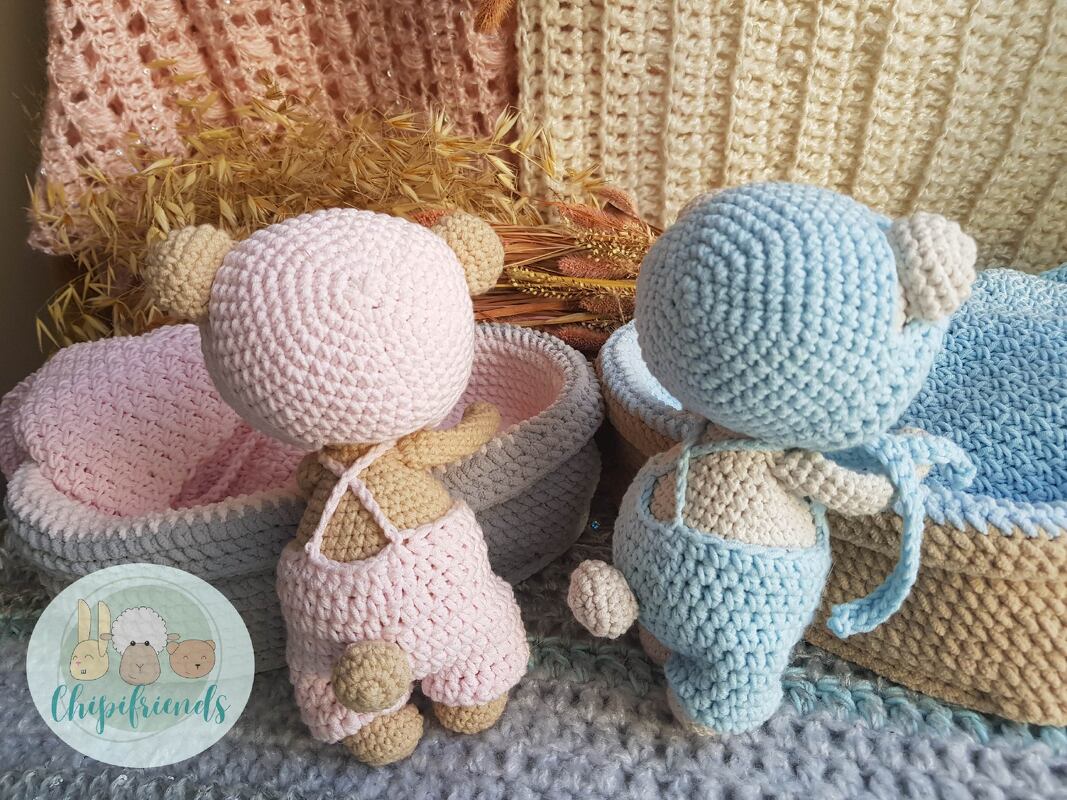 Crochet Pattern, Amigurumi Baby Bears with crib and blanket - Image 2
