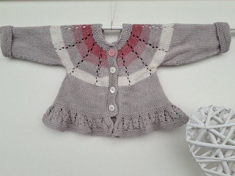 Strickanleitung Babyjacke in Gr. 62/68 u 74/80, Deutsche PDF-Datei m.Fotos