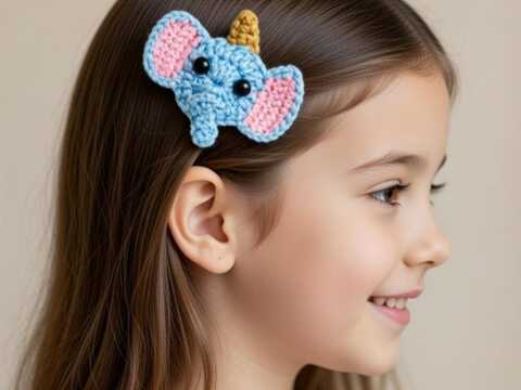 Crochet Elephant Hair Clip PDF + Video (English) – nontycrochet