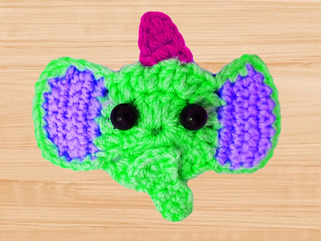 A crochet elephant hair clip PDF pattern - Image 2