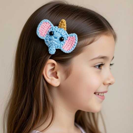 Crochet Elephant Hair Clip PDF + Video (English) – nontycrochet