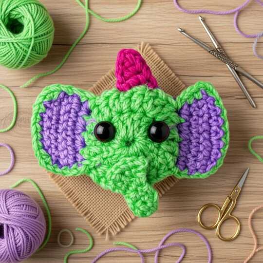 Crochet Elephant Hair Clip PDF + Video (English) – nontycrochet