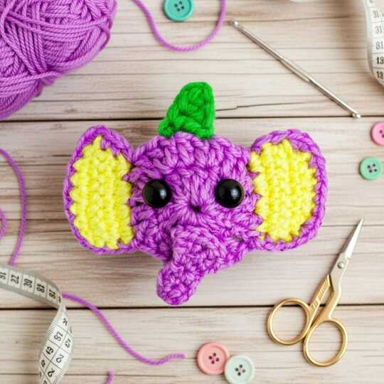 Crochet Elephant Hair Clip PDF + Video (English) – nontycrochet