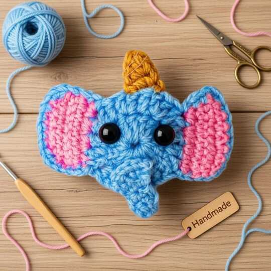 Crochet Elephant Hair Clip PDF + Video (English) – nontycrochet