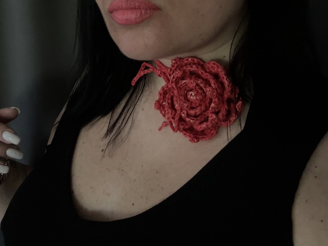 Crochet pattern flower choker PDF digital and video tutorial
