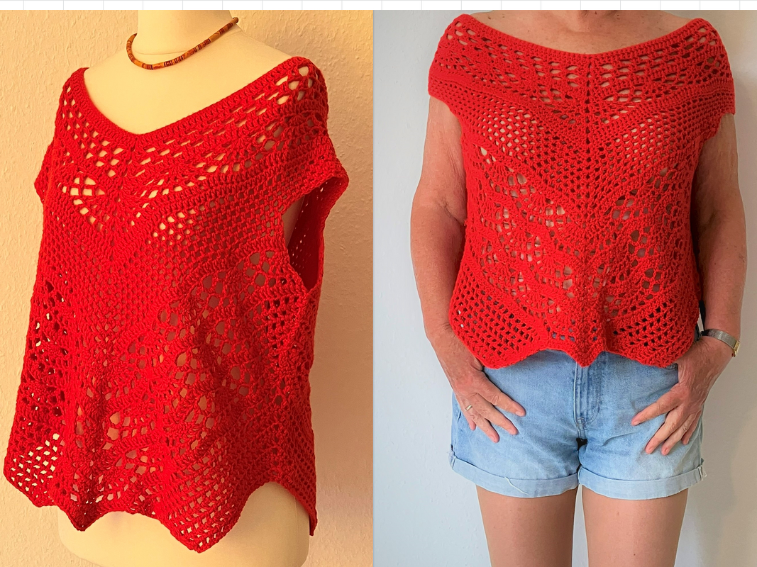 Sommertopp in V-Form (Bauchwegschummler Nr.3) - Häkelanleitung