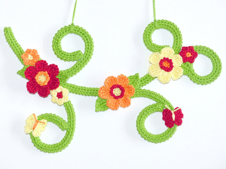 Häkelanleitung Ornament mit Blumen