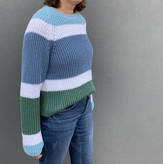 Strickanleitung Pullover Eila Größe 36 – 46, Damen