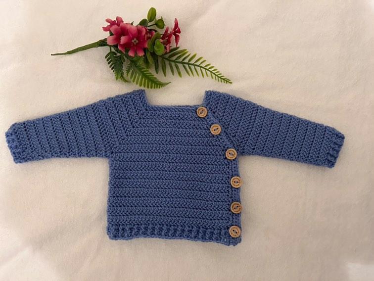 Crochet Asymmetric Baby Cardigan Pattern