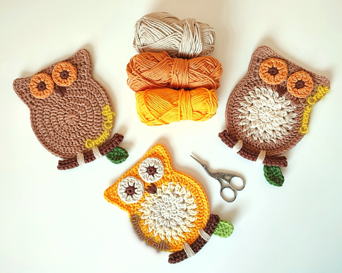 Wise Owl Coaster or Wall Decor - Beginner-Friendly Crochet Pattern