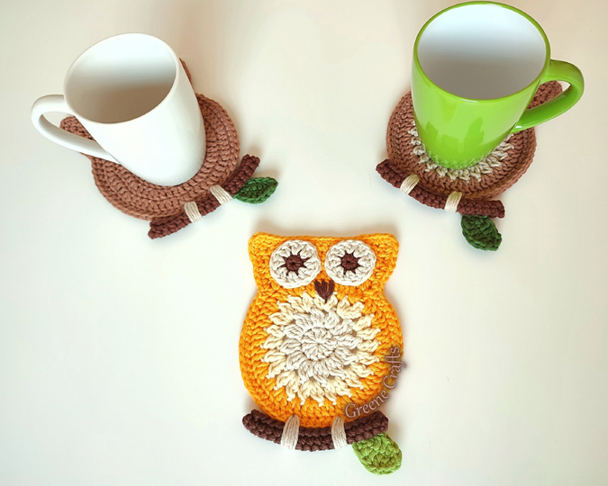 Wise Owl Coaster or Wall Decor - Beginner-Friendly Crochet Pattern