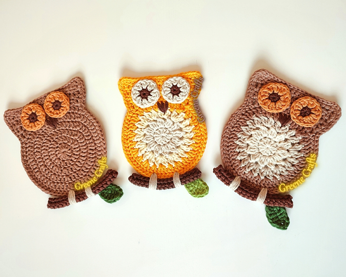 Wise Owl Coaster or Wall Decor - Beginner-Friendly Crochet Pattern