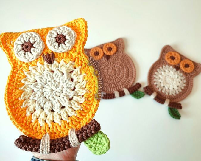 Wise Owl Coaster or Wall Decor - Beginner-Friendly Crochet Pattern