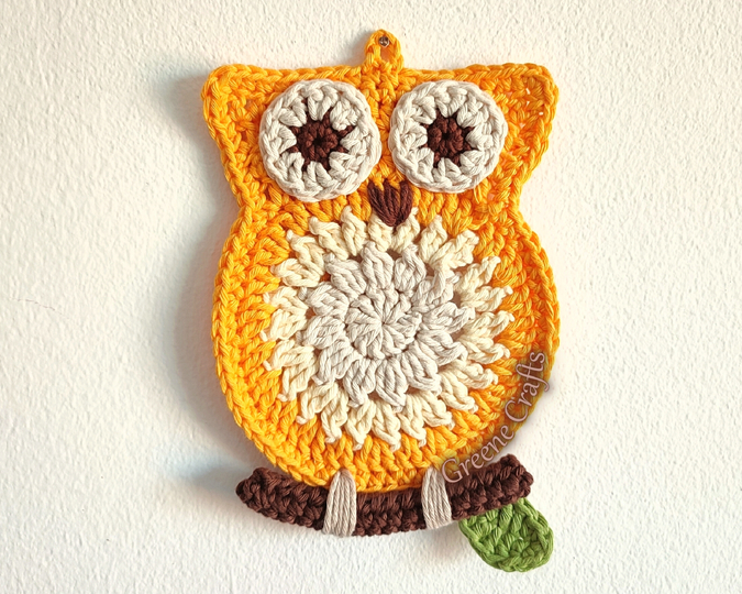 Wise Owl Coaster or Wall Decor - Beginner-Friendly Crochet Pattern