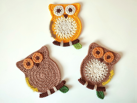 Wise Owl Coaster or Wall Decor - Beginner-Friendly Crochet Pattern