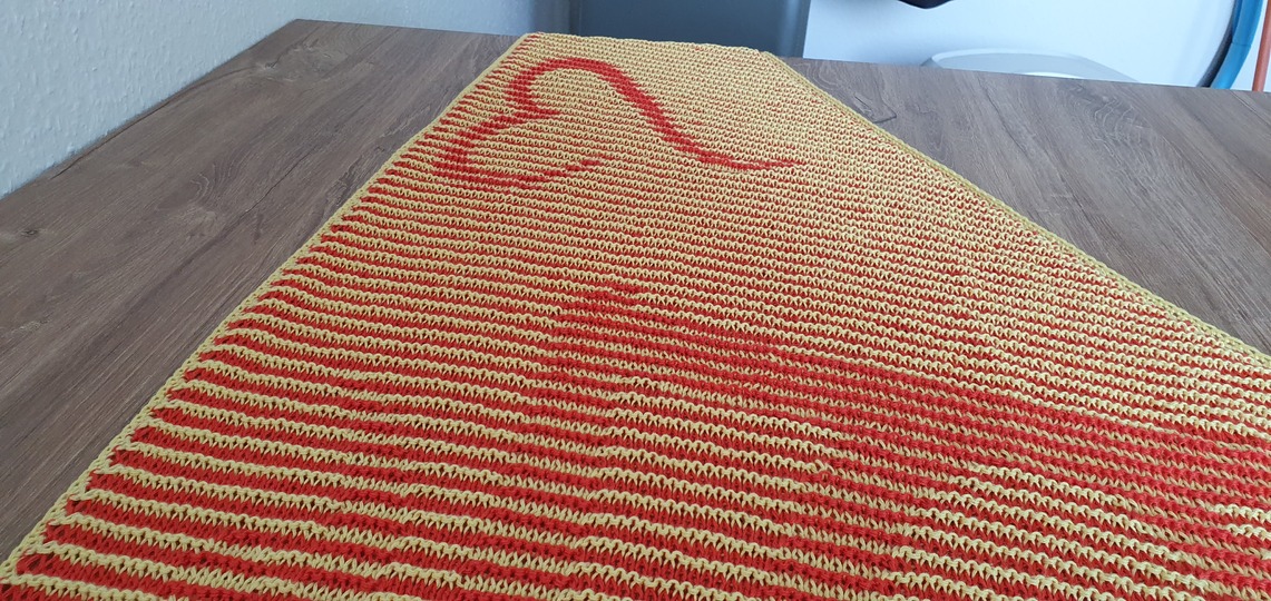 Sacral Chakra, Shadow Knitting, Illusion Knitting, Motif Shawl