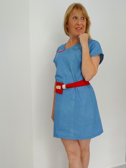 Ayana tailored asymmetrical blouse pattern in sizes 32 - 54.