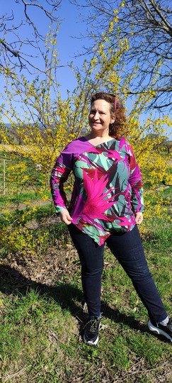 Ayana tailored asymmetrical blouse pattern in sizes 32 - 54.