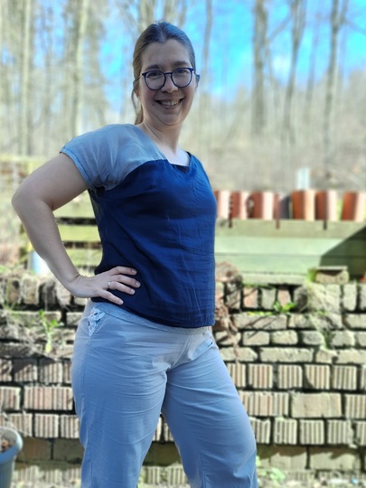 Ayana tailored asymmetrical blouse pattern in sizes 32 - 54.