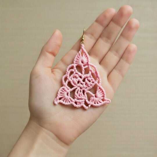 Crochet Triangle Earrings Pattern + Video Tutorial English Only