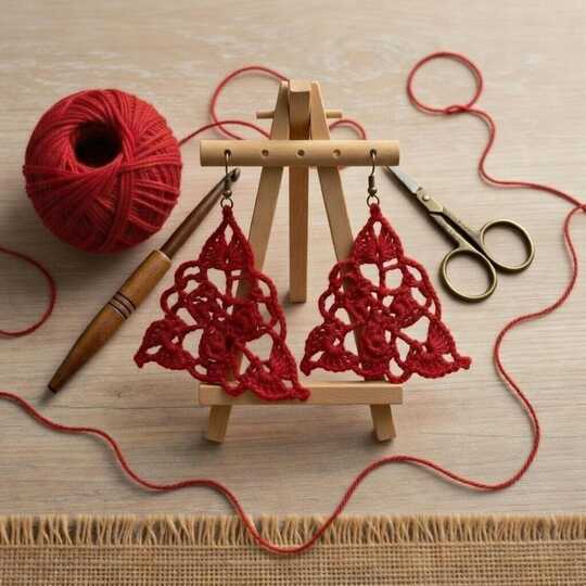 Crochet Triangle Earrings Pattern + Video Tutorial English Only