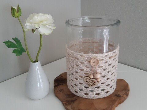 Windlicht Arkadenmuster Häkelanleitung