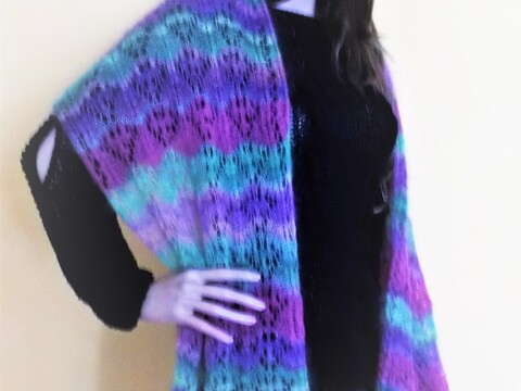 Strickanleitung Lochmuster-Schal "Malve"