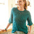 Klassischer Raglanpullover mit Netzmuster in Petrol