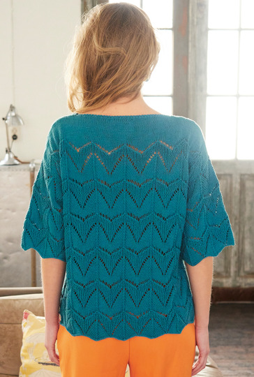 Pulli mit Zackenmuster in Petrol