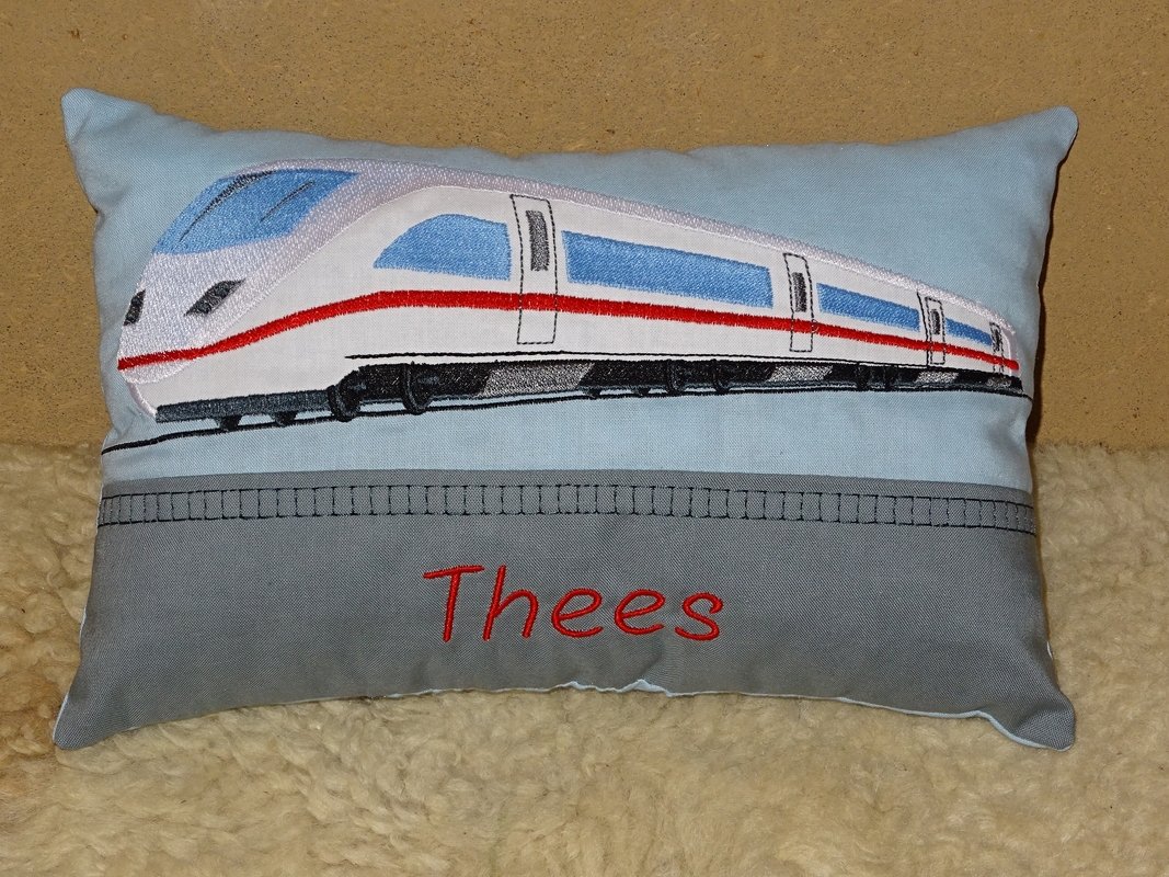 Stickdatei - Schnellzug Kissen ITH Lok Zug