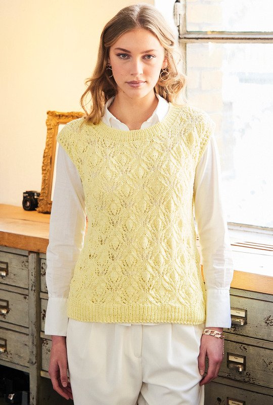 Pullunder mit Ajourmuster in Gelb - Bild 2