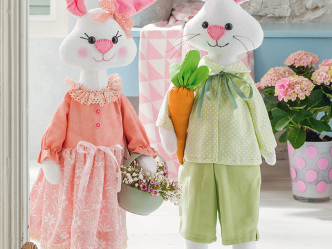 Hasen-Paar (Frau und Mann) zum Aufstellen