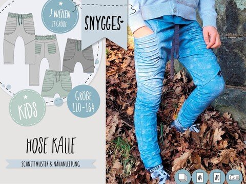 Hose "KALLE KIDS" (110-164 je 3 Weiten) - Schnittmuster und Anleitung