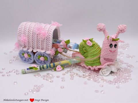 Häkelanleitung: Planwagen mit Schnecke