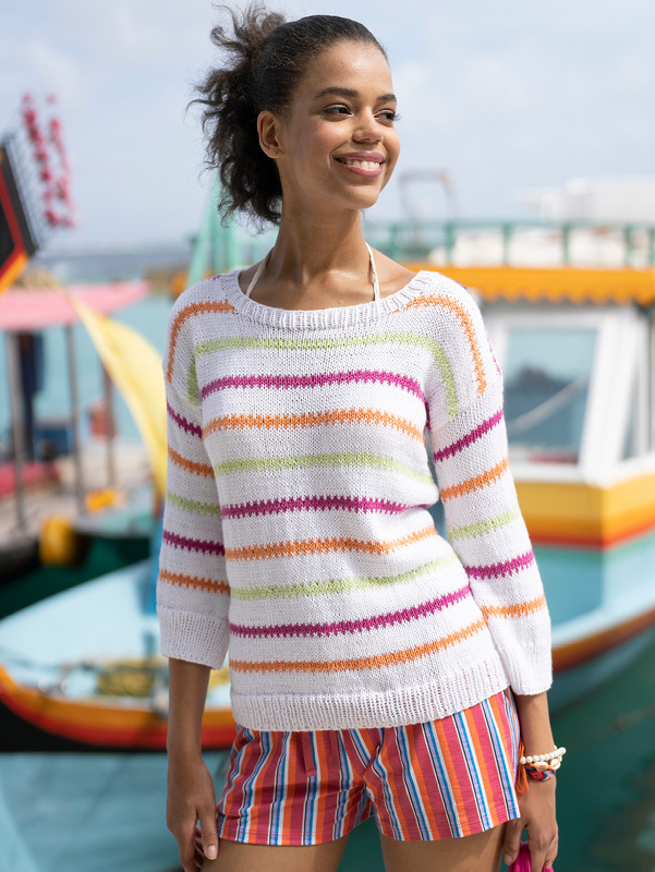 Gestreifter Pulli mit Jacquardmuster