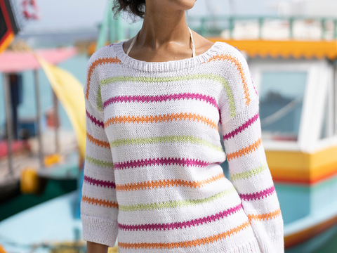 Gestreifter Pulli mit Jacquardmuster