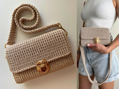 Häkelanleitung Crossbody Tasche kleine Schultertasche häkeln Mini Bag PDF