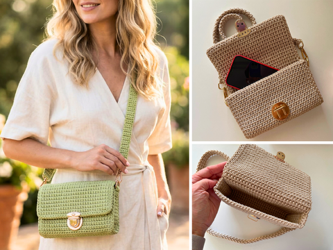 Häkelanleitung Crossbody Tasche kleine Schultertasche häkeln Mini Bag PDF