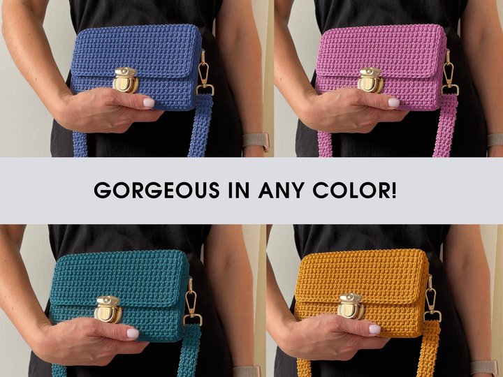 Häkelanleitung Crossbody Tasche kleine Schultertasche häkeln Mini Bag PDF